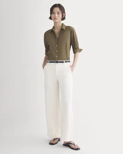 Everlane Seamed Wide-leg Pant In Bone In White