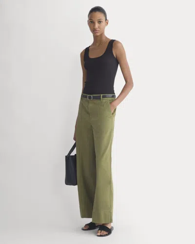 Everlane Seamed Wide-leg Pant In Mayfly In Green
