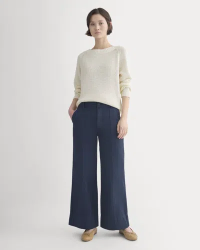 Everlane Seamed Wide-leg Pant In Navy In Blue