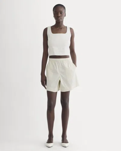 Everlane Seersucker Pull-on Short In Bone In White