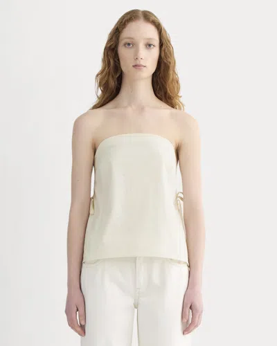 Everlane Seersucker Tube Top In Bone In White