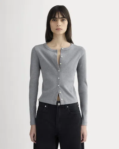 Everlane Selfie Cardigan In Mid Heather Grey In Gray