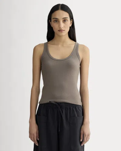 Everlane Shimmy Scoop-neck Tank Top In Taupe In Gray