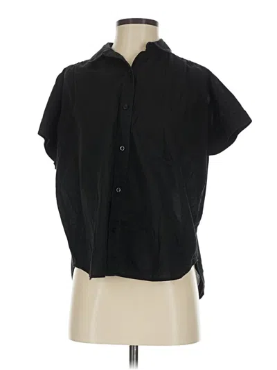 Pre-owned Everlane Short Sleeve Blouse In Black