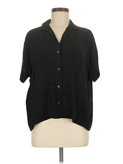 Pre-owned Everlane Short Sleeve Blouse In Black