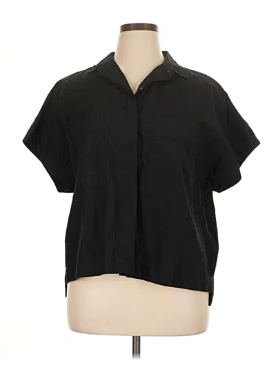 Pre-owned Everlane Short Sleeve Blouse In Black