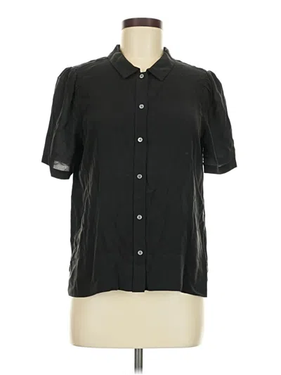 Pre-owned Everlane Short Sleeve Blouse In Black