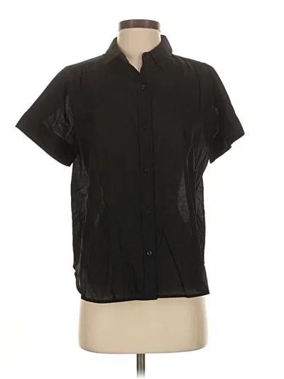 Pre-owned Everlane Short Sleeve Blouse In Black