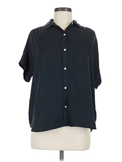 Pre-owned Everlane Short Sleeve Blouse In Black