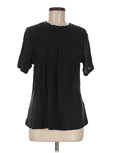 Pre-owned Everlane Short Sleeve Blouse In Black