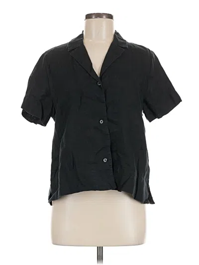 Pre-owned Everlane Short Sleeve Blouse In Black