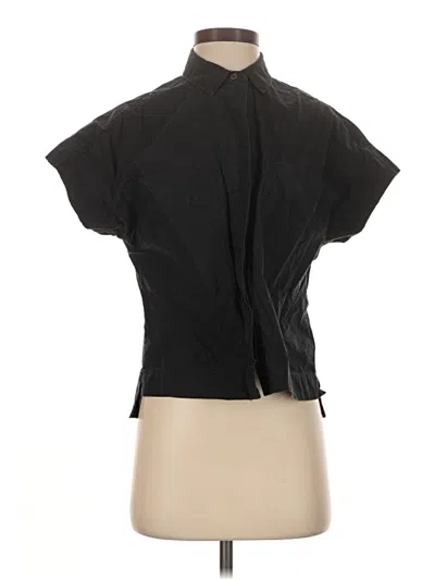 Pre-owned Everlane Short Sleeve Blouse In Black