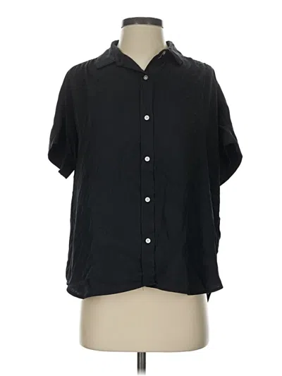 Pre-owned Everlane Short Sleeve Blouse In Black