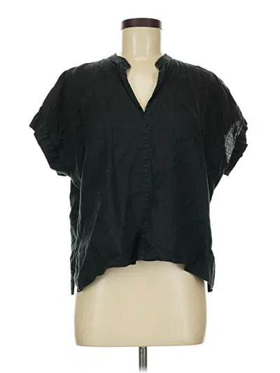 Pre-owned Everlane Short Sleeve Blouse In Black