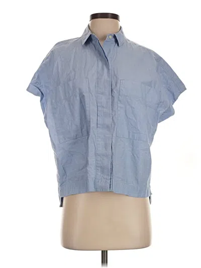 Pre-owned Everlane Short Sleeve Blouse In Blue