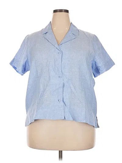 Everlane Short Sleeve Blouse In Blue