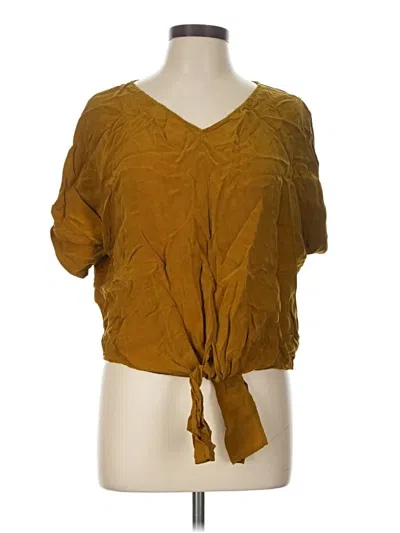 Pre-owned Everlane Short Sleeve Blouse In Brown