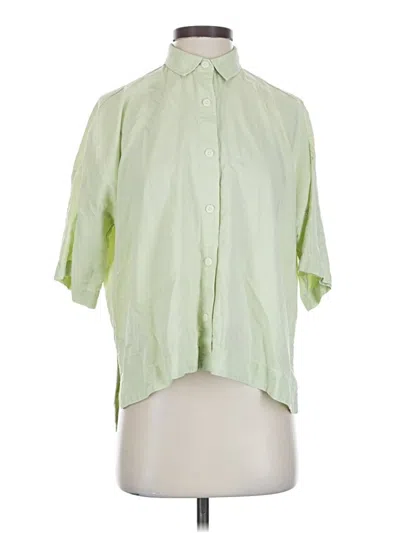 Pre-owned Everlane Short Sleeve Blouse In Green