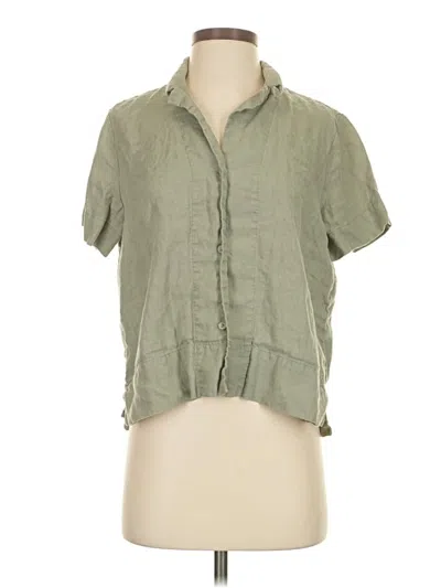 Pre-owned Everlane Short Sleeve Blouse In Green