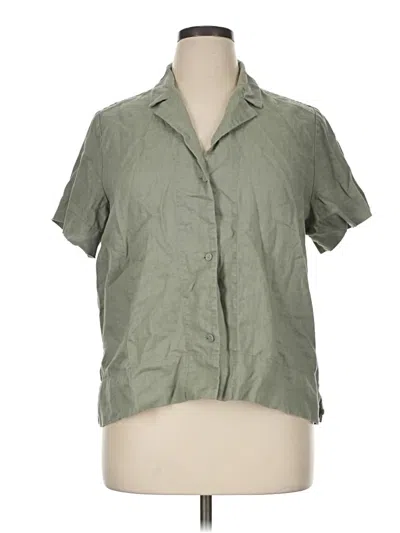 Pre-owned Everlane Short Sleeve Blouse In Green