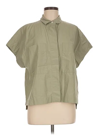 Pre-owned Everlane Short Sleeve Blouse In Green