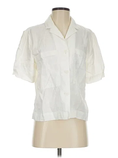 Pre-owned Everlane Short Sleeve Blouse In Ivory
