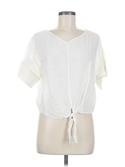 Pre-owned Everlane Short Sleeve Blouse In Ivory
