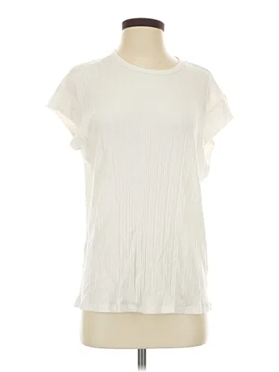 Pre-owned Everlane Short Sleeve Blouse In Ivory