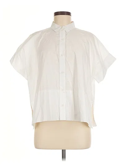 Pre-owned Everlane Short Sleeve Blouse In Ivory