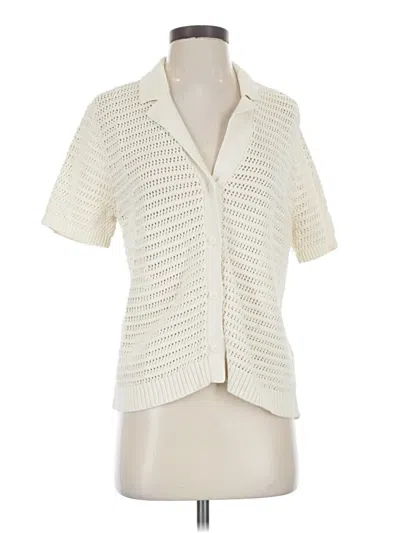 Pre-owned Everlane Short Sleeve Blouse In Ivory