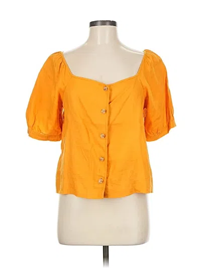 Pre-owned Everlane Short Sleeve Blouse In Orange
