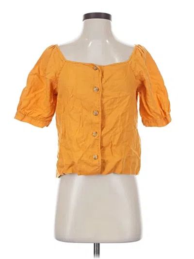 Pre-owned Everlane Short Sleeve Blouse In Orange