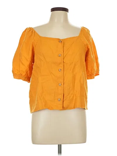 Pre-owned Everlane Short Sleeve Blouse In Orange