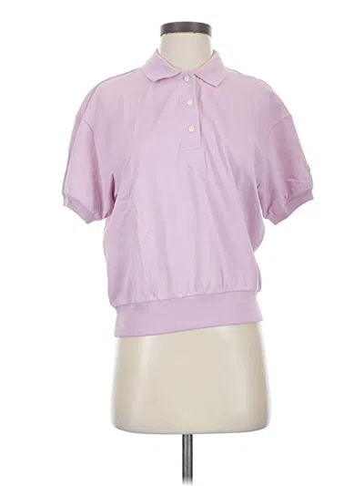 Everlane Short Sleeve Blouse In Purple