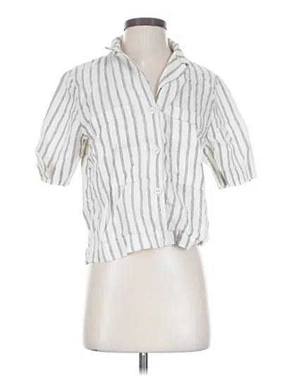 Pre-owned Everlane Short Sleeve Blouse In Silver