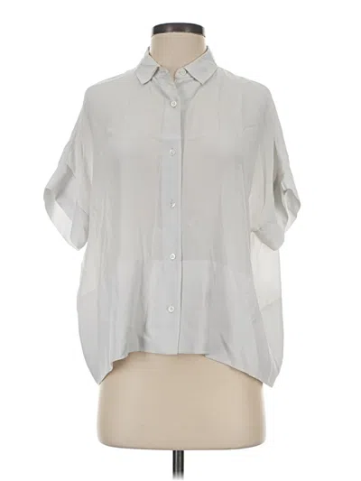 Pre-owned Everlane Short Sleeve Blouse In Silver