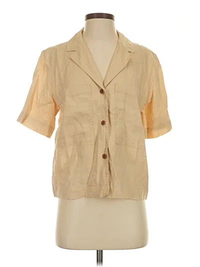 Pre-owned Everlane Short Sleeve Blouse In Tan