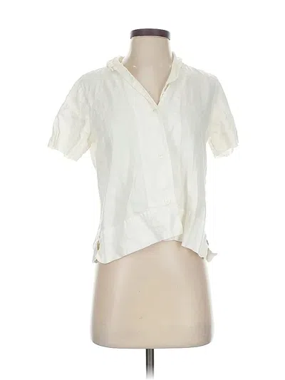 Pre-owned Everlane Short Sleeve Blouse In White