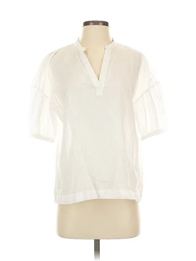 Pre-owned Everlane Short Sleeve Blouse In White