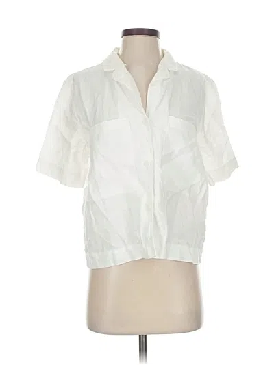 Pre-owned Everlane Short Sleeve Blouse In White