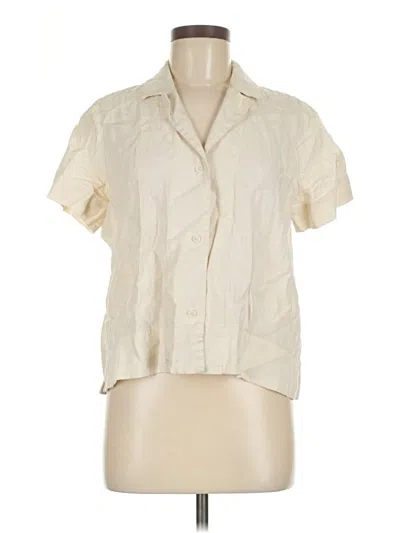 Pre-owned Everlane Short Sleeve Blouse In White
