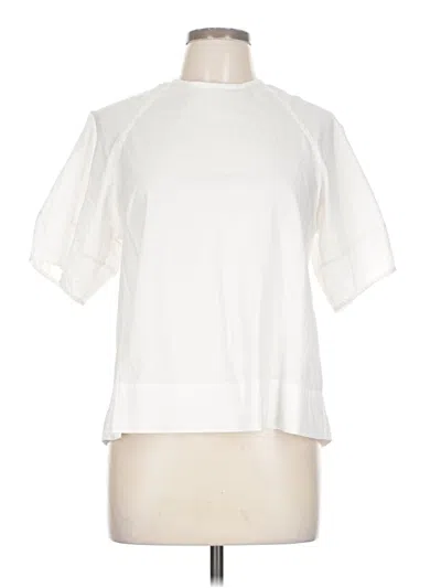 Pre-owned Everlane Short Sleeve Blouse In White