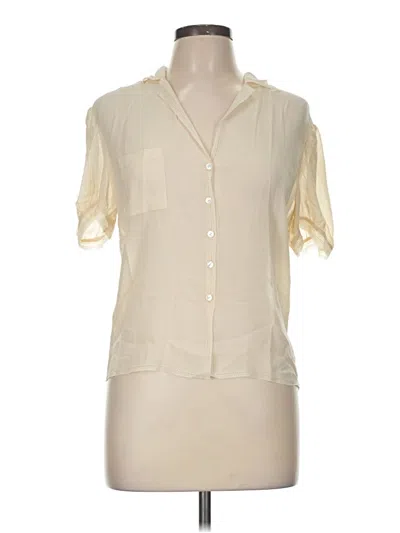 Pre-owned Everlane Short Sleeve Blouse In White