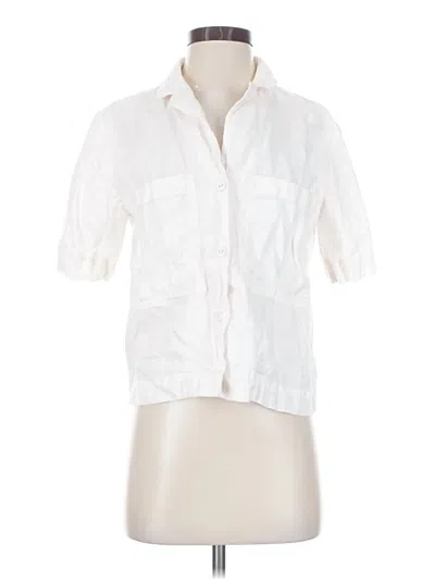 Pre-owned Everlane Short Sleeve Blouse In White