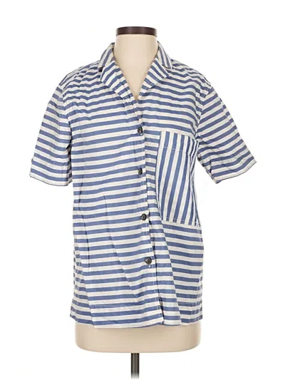 Pre-owned Everlane Short Sleeve Button Down Shirt In Blue