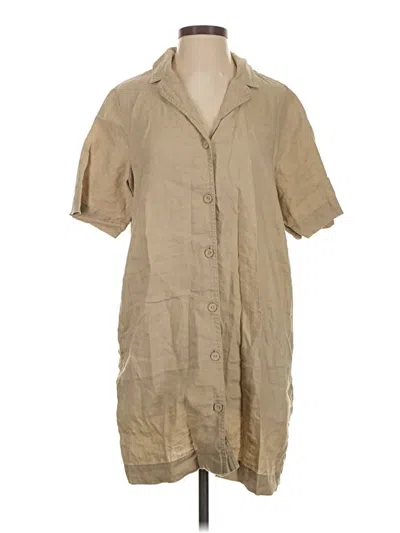 Pre-owned Everlane Short Sleeve Button Down Shirt In Brown