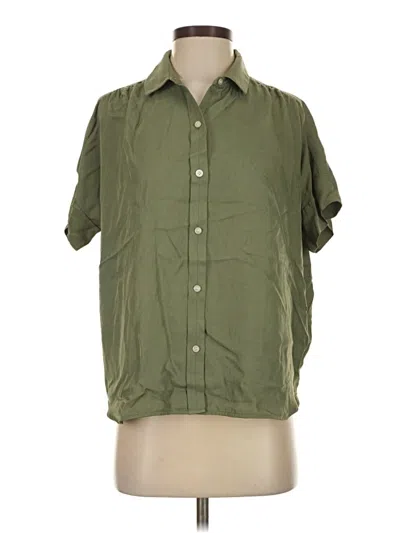 Pre-owned Everlane Short Sleeve Button Down Shirt In Green