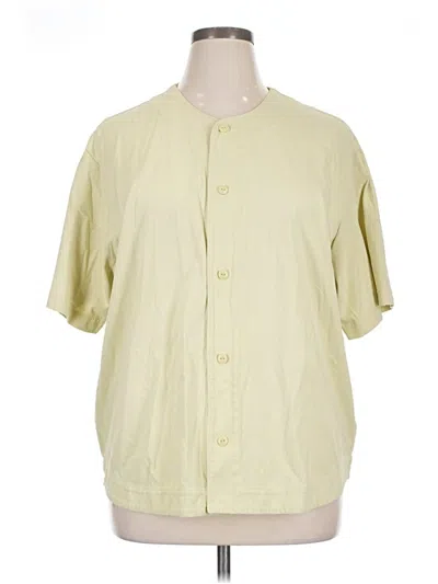 Pre-owned Everlane Short Sleeve Button Down Shirt In Green