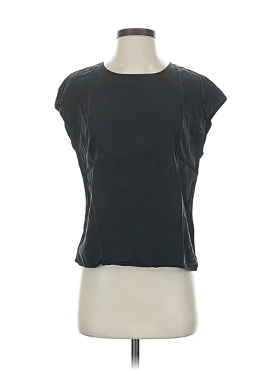 Pre-owned Everlane Short Sleeve Top Black Scoop Neck Tops