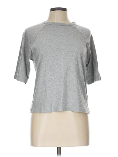 Pre-owned Everlane Short Sleeve Top Gray Mock Neckline Tops